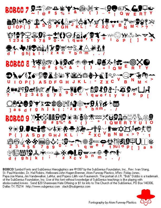 Symbol Font Chart